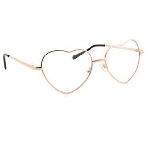 Heart Shape Fashion Glasses Gold Wire Frames Clear Lens